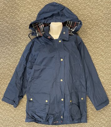 Navy Blue BURBERRY Jacket With Removable Hood