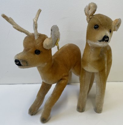 (2) Vintage STEIFF Deers