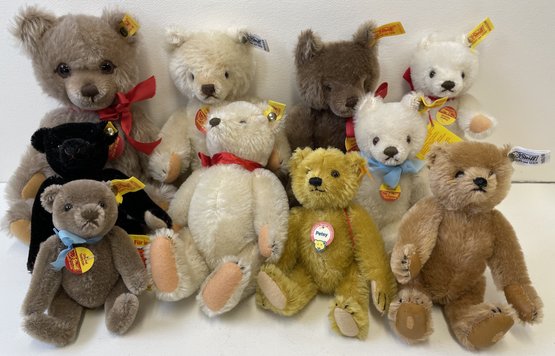 Collection Of (10) STEIFF Teddy Bears
