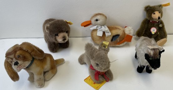 Collection Of (6) Vintage STEIFF Animals Lot #1