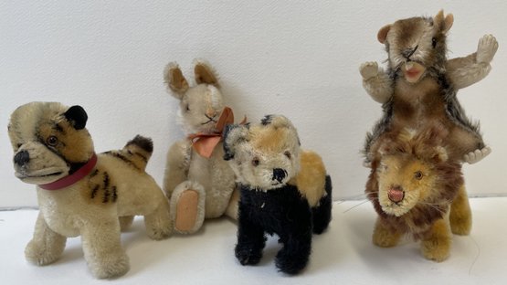 (6) STEIFF Animals (Missing Tags & Ear Buttons) Lot #2