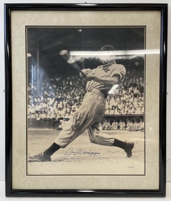 JOE DIMAGGIO Signed Framed Photograph #466/1941 With Color Photo Of Signing