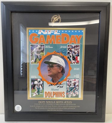 Dan Marino & Don Shula Dolphins Signed Framed Football NFL GameDay Cover