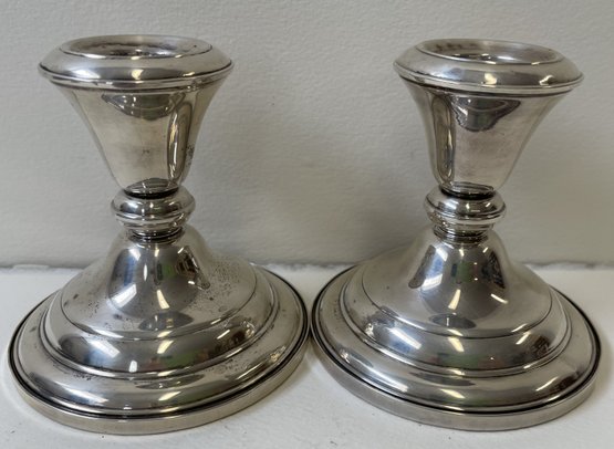Pair Of Frank M. Whiting Sterling Silver Candle Holders
