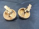 Antique 14KT Gold And Pearl Large Domed Cufflinks 17.6 Grams.
