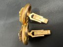 Antique 14KT Gold And Pearl Large Domed Cufflinks 17.6 Grams.