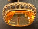 Antique 8KT Gold Stamped 333 Large Citrine Stone Cufflinks 16.4 Grams