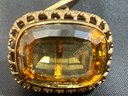 Antique 8KT Gold Stamped 333 Large Citrine Stone Cufflinks 16.4 Grams