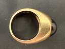 14KT Gold And Gray Chrysoberyl JB Mens Ring Sz 8.5 Weighs 22.1 Grams