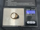 14KT Gold And Gray Chrysoberyl JB Mens Ring Sz 8.5 Weighs 22.1 Grams