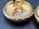Antique 14K Gold & Diamond Atomic Starburst Cufflinks 9.9 Grams
