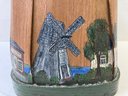 1980 Signed Hand Painted Wooden Basket By Basketville