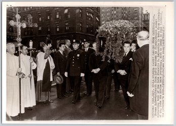 1947 New York City Thomas Dewey At La Guardia Funeral Wire Photo