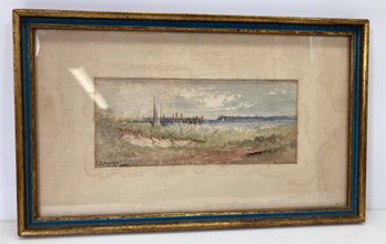 1888 CK. Bradley Framed Watercolor Painting - Falmouth Cape Cod