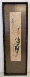 Antique Framed Japanese Woodblock Print Signed - School Of Hokusai