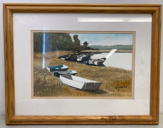 Marshside Framed Watercolor Painting By George Robbins