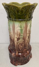 Antique Majolica Umbrella Stand