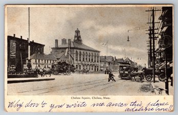 1905 Chelsea MA Chelsea Square Early Postcard