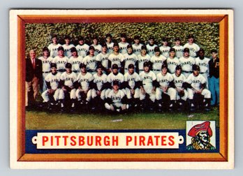1957 Topps #161 Pirates Team Baseball Card W/ Roberto Clemente