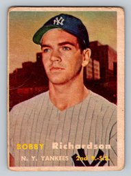 1957 Topps #286 Bobby Richardson Rookie Card