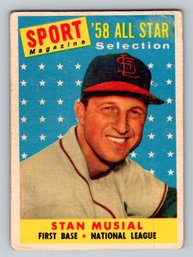 1958 Topps #476 Stan Musial All-Star Baseball Card
