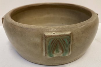 Mid Century Glazed Earthenware Bowl Marked 612