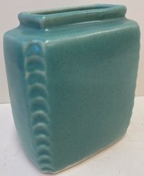 Vintage Aqua Rectangular Vase By WINFIELD