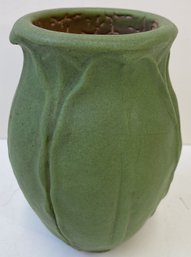 Vintage Arts And Crafts Green Pottery Vase