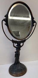 Vintage Art Nouveau Metal Framed Tilt Mirror