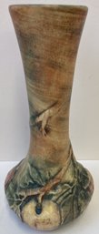 Vintage WELLER Pottery Vase With Apple Tree