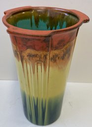 Vintage RAINBOW Colored Pottery Vase