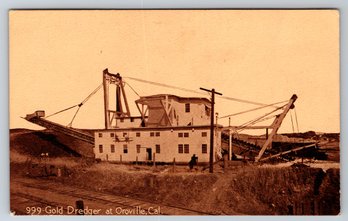 1910's Oroville CA Gold Dredger Postcard