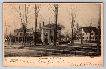 C. 1905 Bullens Park Chicopee MA Early Postcard