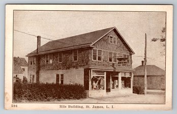 1910's Long Island NY St James Riis Building Postcard