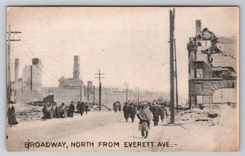 1908 Chelsea MA Fire Destruction Broadway Postcard