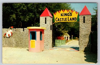 1950's Kings Castle Land Whitman MA Amusement Park Chrome Postcard