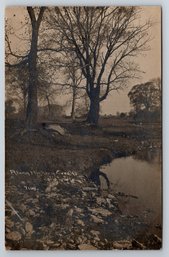 1910's Joliet IL Along Hickory Creek Real Photo Postcard RPPC