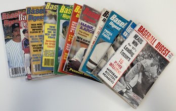 (12) 1967 - 1987 Newsstand BASEBALL DIGEST Magazines With No Mailing Labels