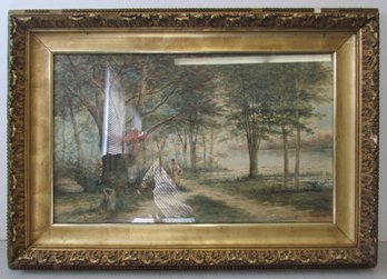 HENRY A. DRUESSEL (1859-1919) Framed Watercolor Painting