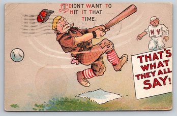 1909 Baseball Themed Postcard