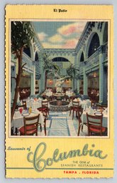 1940s Tampa FL Columbia Restaurant Linen Postcard