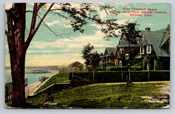 1918 Milford CT Fort Trumbull Beach Postcard