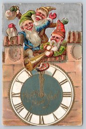 1910s Elf Gnome Embossed New York Postcard