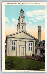 1920s Provincetown MA Cape Cod Church Postcard