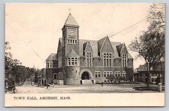 C. 1905 Amherst MA Town Hall Postcard