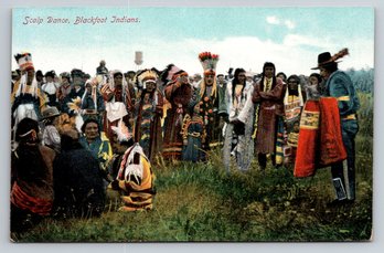 1910s Blackfoot Indians Scalp Dance Native American Indian Postcard