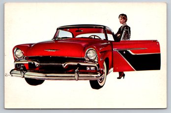 1955 Plymouth Belvedere Sport Auto Car Advertising Postcard