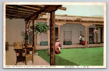 1914 Lamy New Mexico El Ortiz Hotel Postcard - Fred Harvey