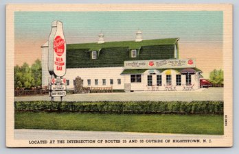 1940s Hightstown NJ Ice Cream Deckers Dairy Linen Postcard