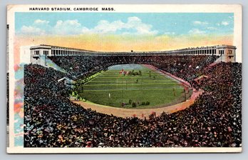 1925 Harvard University College Football Stadium Postcard